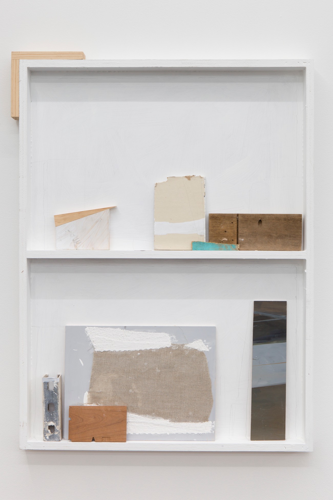 Inner 7 with plaster, linen, signed fragment and teal, 2012 - 2013