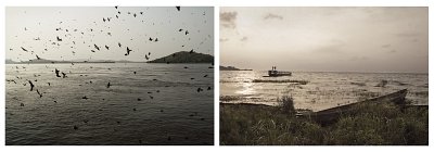 Left: The Congo River at its lower reaches, Right: Lake Tumba, 2003