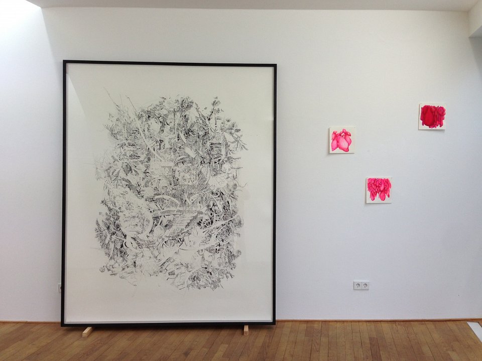 <p><em>Entwicklungsgeschichte der Kunst 1830 – 2140</em>, installation view, Kuckei + Kuckei, 2013</p>
