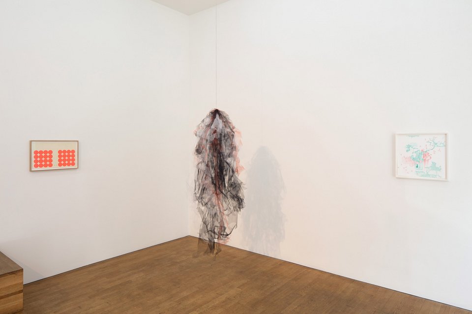 <p><em>Rorschach – An Experiment</em>, installation view, 2017<br>
works by Matten Vogel, Lilly Lulay, Nikola Röthemeyer</p>