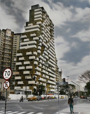Rua Paraiso (São Paulo), 2008
hand-colored b/w silver gelatin print
99 × 124 cm, edition 2 + 1 AP